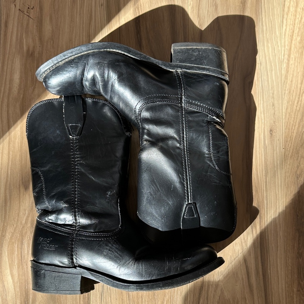 Black Leather Land Rover Men's Boots